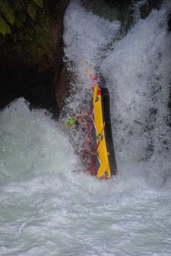 rafting over tutea falls on rotorua rafting trip with kaituna cascades