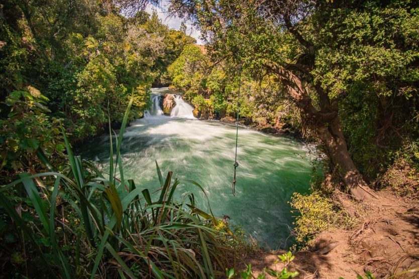 okere falls trail waterfall views near rotorua