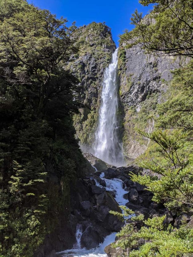 Devils Punchbowl Falls from the viewing platform at the end of the Devils Punchbowl Walking Track