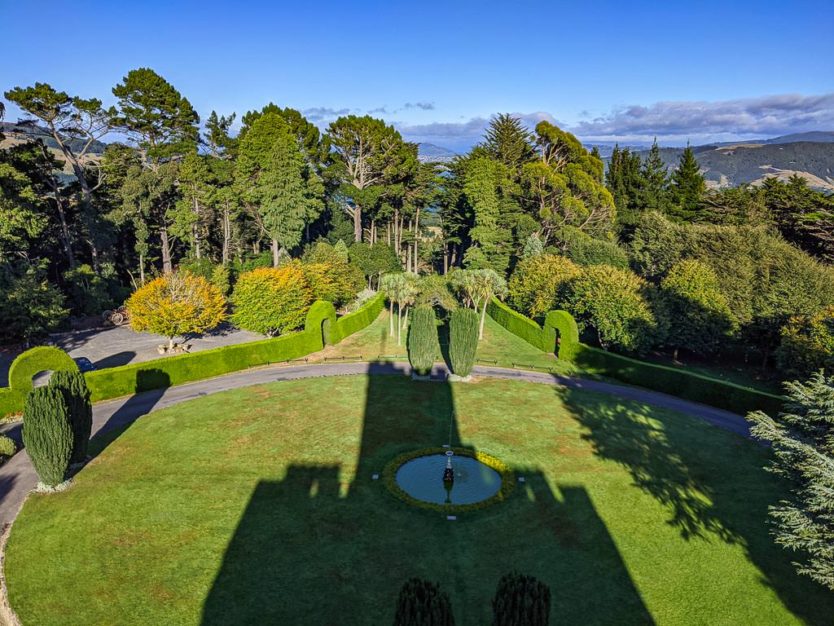 larnach castle in dunedin with gardens