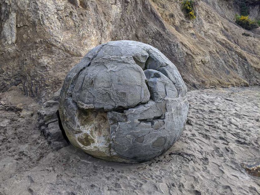 Moeraki Boulders Beach near Dunedin NZ