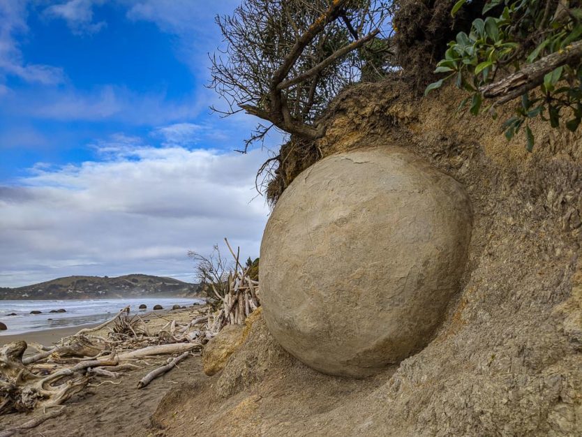 Moeraki Boulders Beach near Dunedin NZ